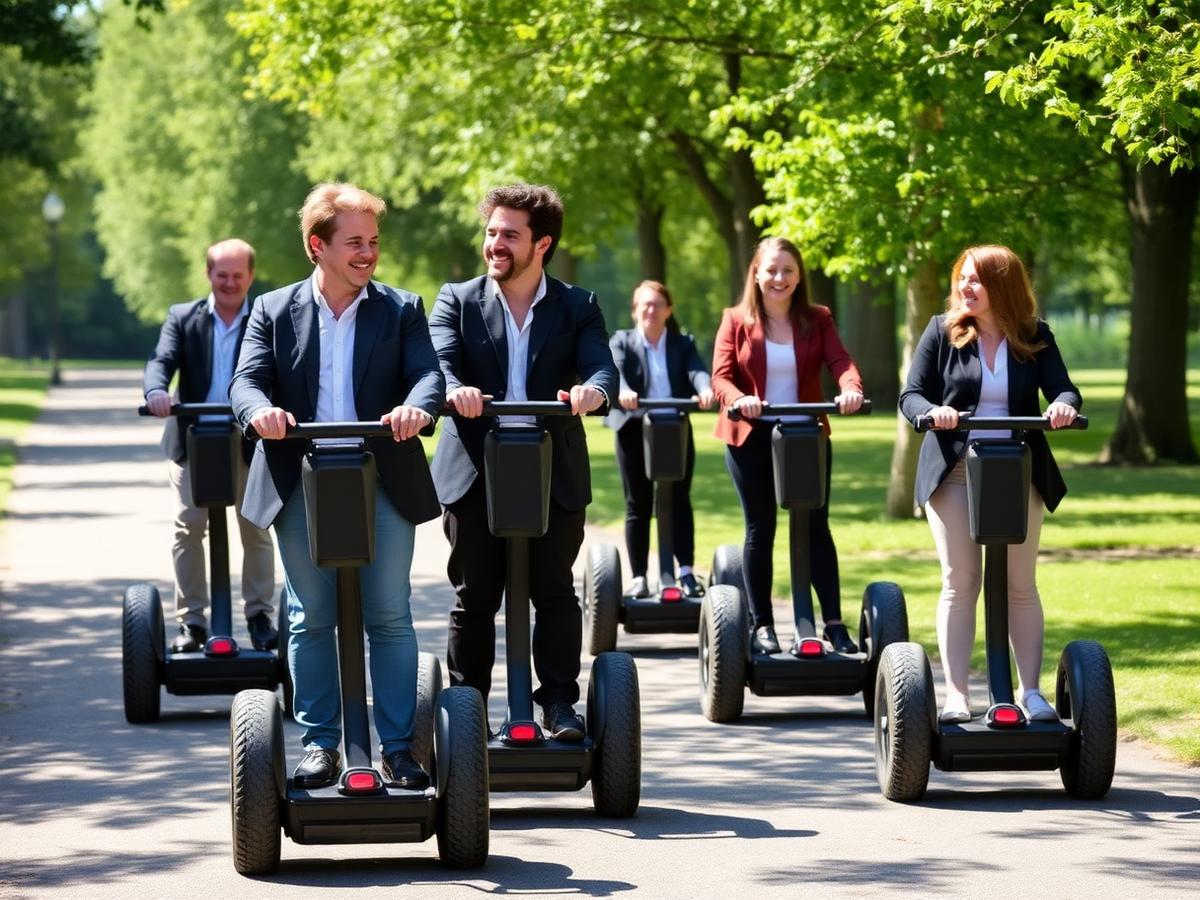 Kollegen auf Segways